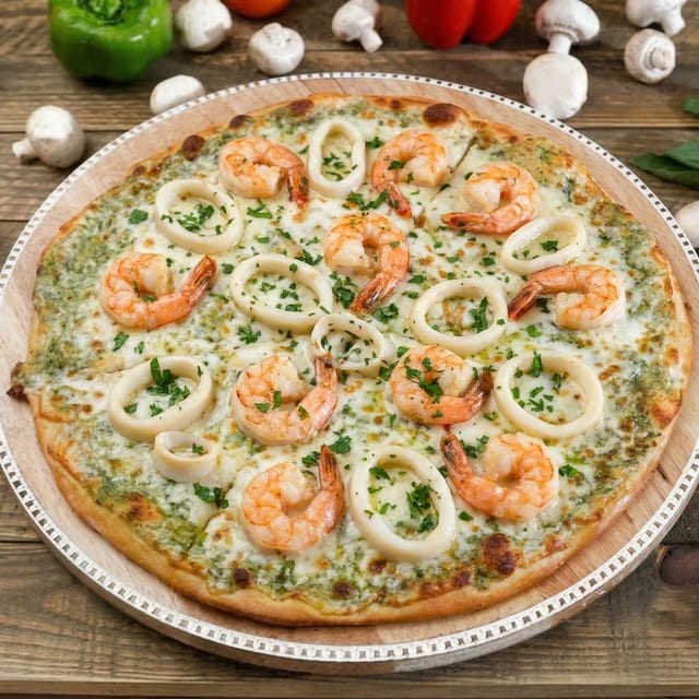 Seafood Pizza.