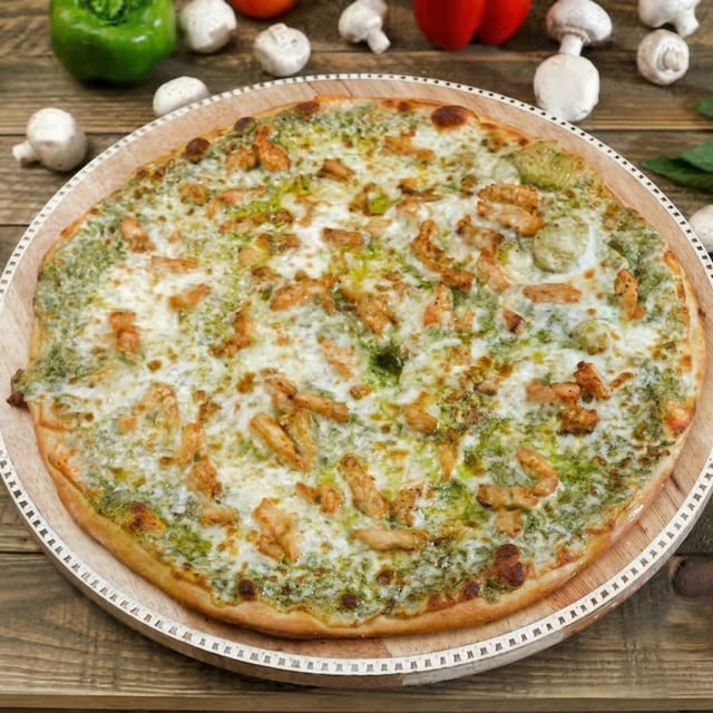 Chicken Pesto Pizza.