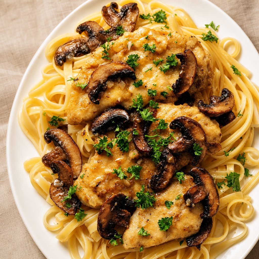 Chicken Marsala Pasta.