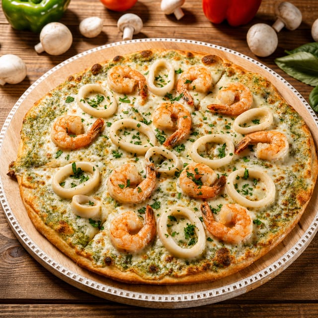 Seafood Pizza.