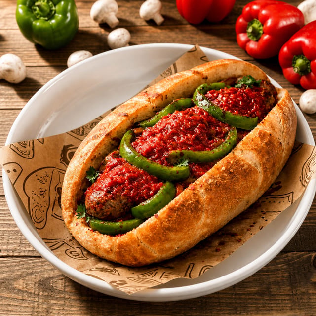 Sausage & Peppers Sub.